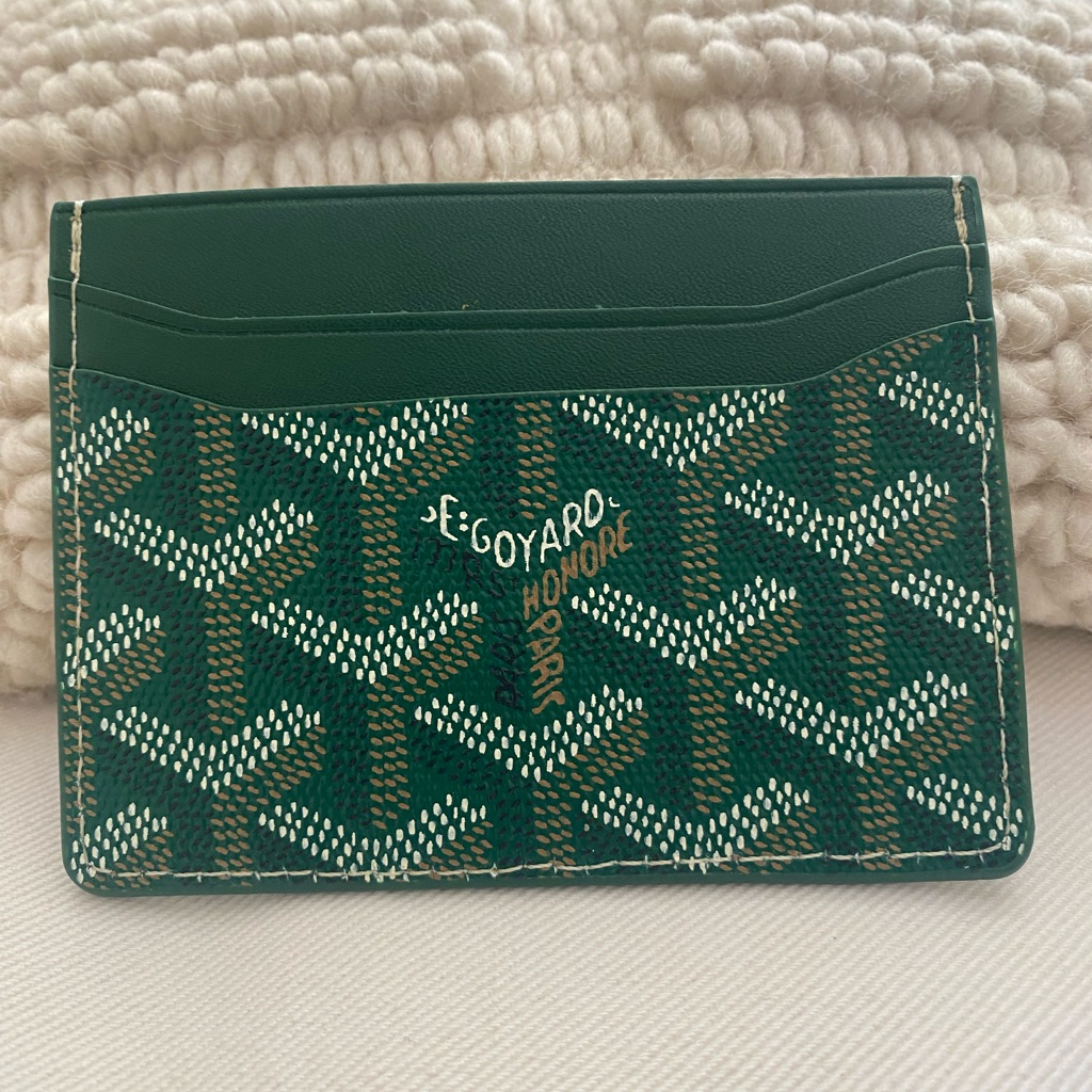 Goyard Green And Gold Card Holder